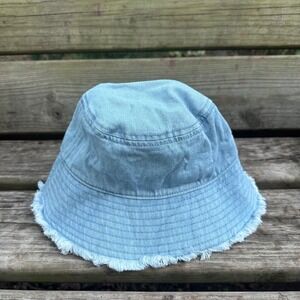 Kids Denim Bucket Hat Frayed‎ Light Blue Target Cotton Casual OSFM